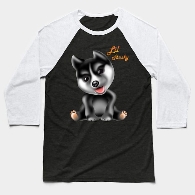 Lil husky smile puppy, pompsky puppies sitting Baseball T-Shirt by AdishPr